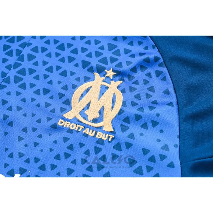 Tuta da Track di Felpa Olympique Marsiglia Bambino 2023-2024 Blu Scuro